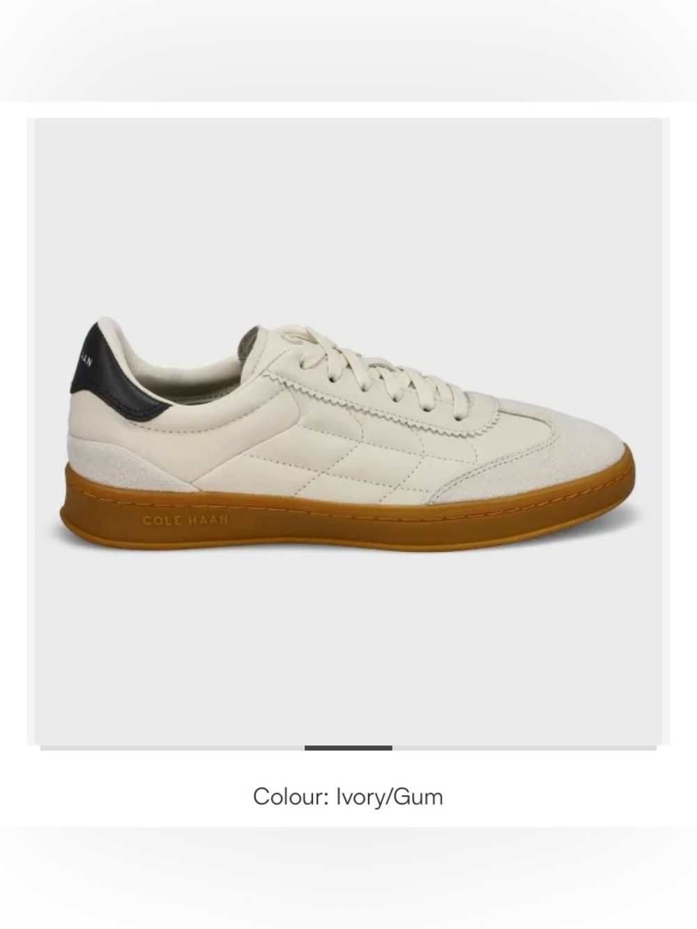 Cole Haan Court Shoes Cream & Leather Sneaker with Black Heel Tab